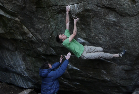 Alex Savage coming painfully close on Vecchio Leone (V13) in Brione