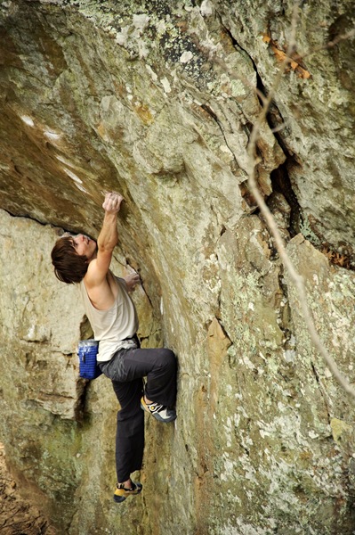 Daniel Woods bouldering in Arkansas DSC_4249
