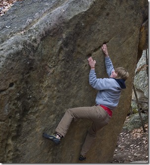 Nate bouldering at the Dodge